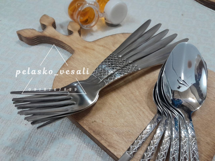 قاشق و چنگال ۶نفره اصل برند یونیک مدل اروپایی حک شده unique 6 pc