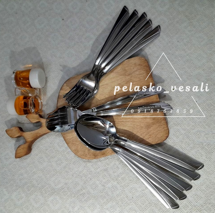 قاشق و چنگال ۶نفره اصل برند یونیک مدل ناخنی حک شده unique 6 pc