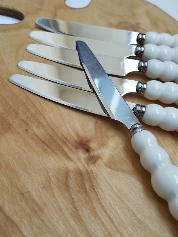 کارد میوه خوری دسته سرامیکی برندABLLمدل مروارید ABLL knife 6pc