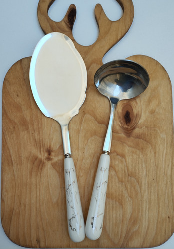 کفگیر و ملاقه ماربل دسته سرامیکی برندABLL