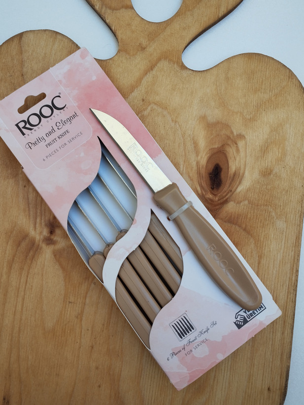 کارد میوه خوری 6 نفره دسته مات برند روک ROOC KNIFE