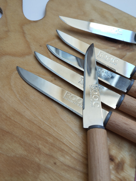 کارد میوه خوری 6 نفره دسته چوبی