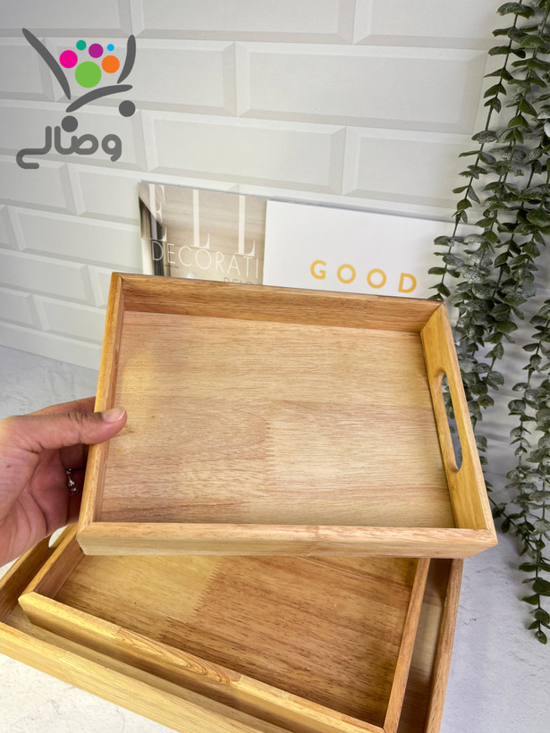 سینی چوبی مستطیل بدون پایه